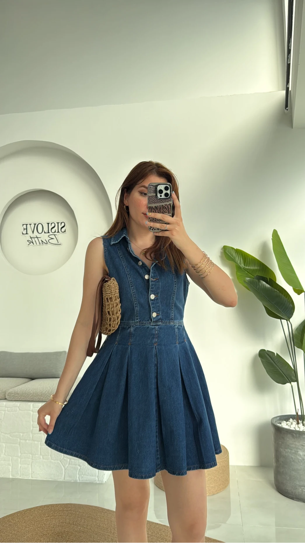 Los Denim Pileli Elbise