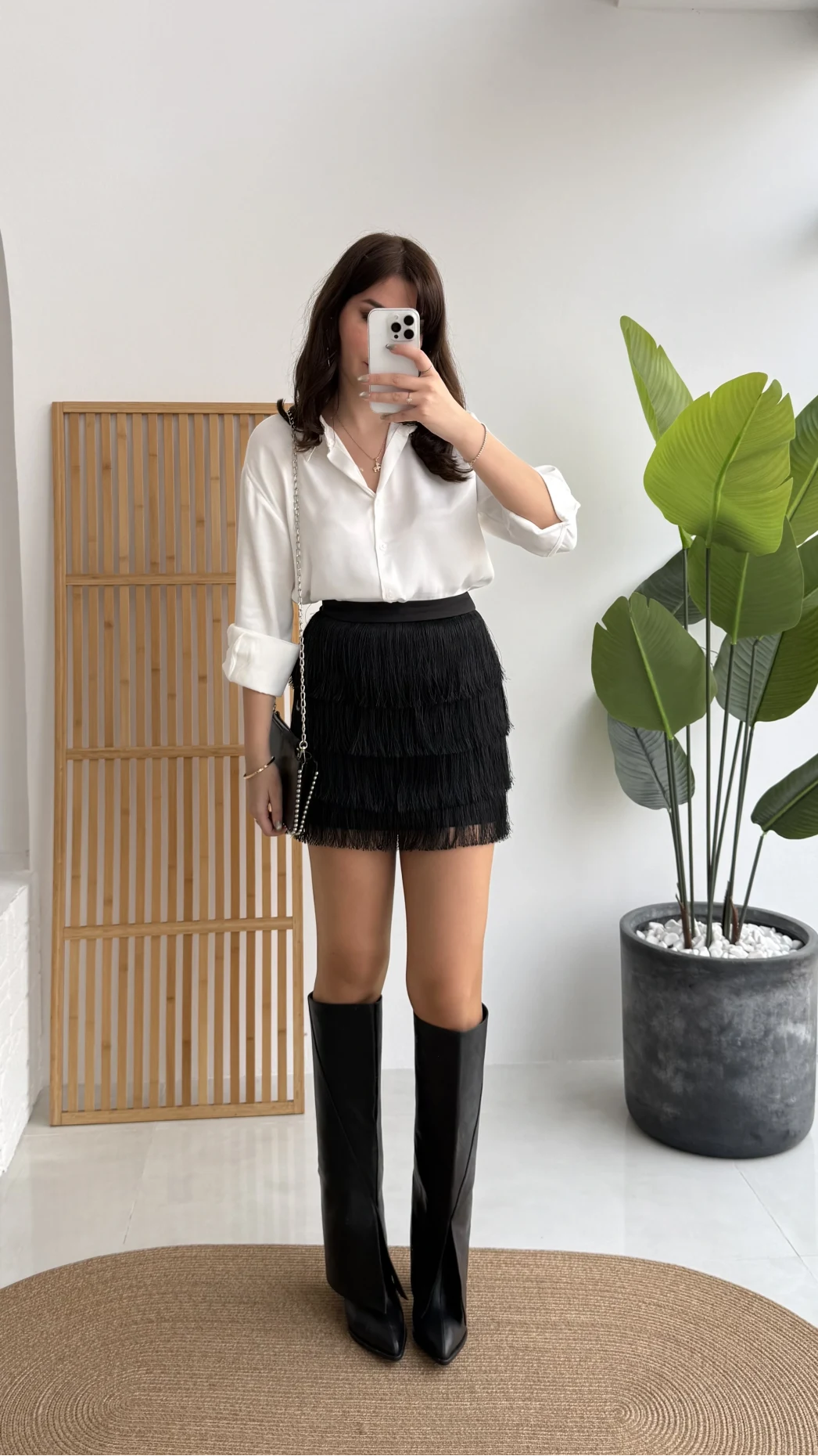 Louis Püsküllü Saten Etek - Siyah - Kod: 3363