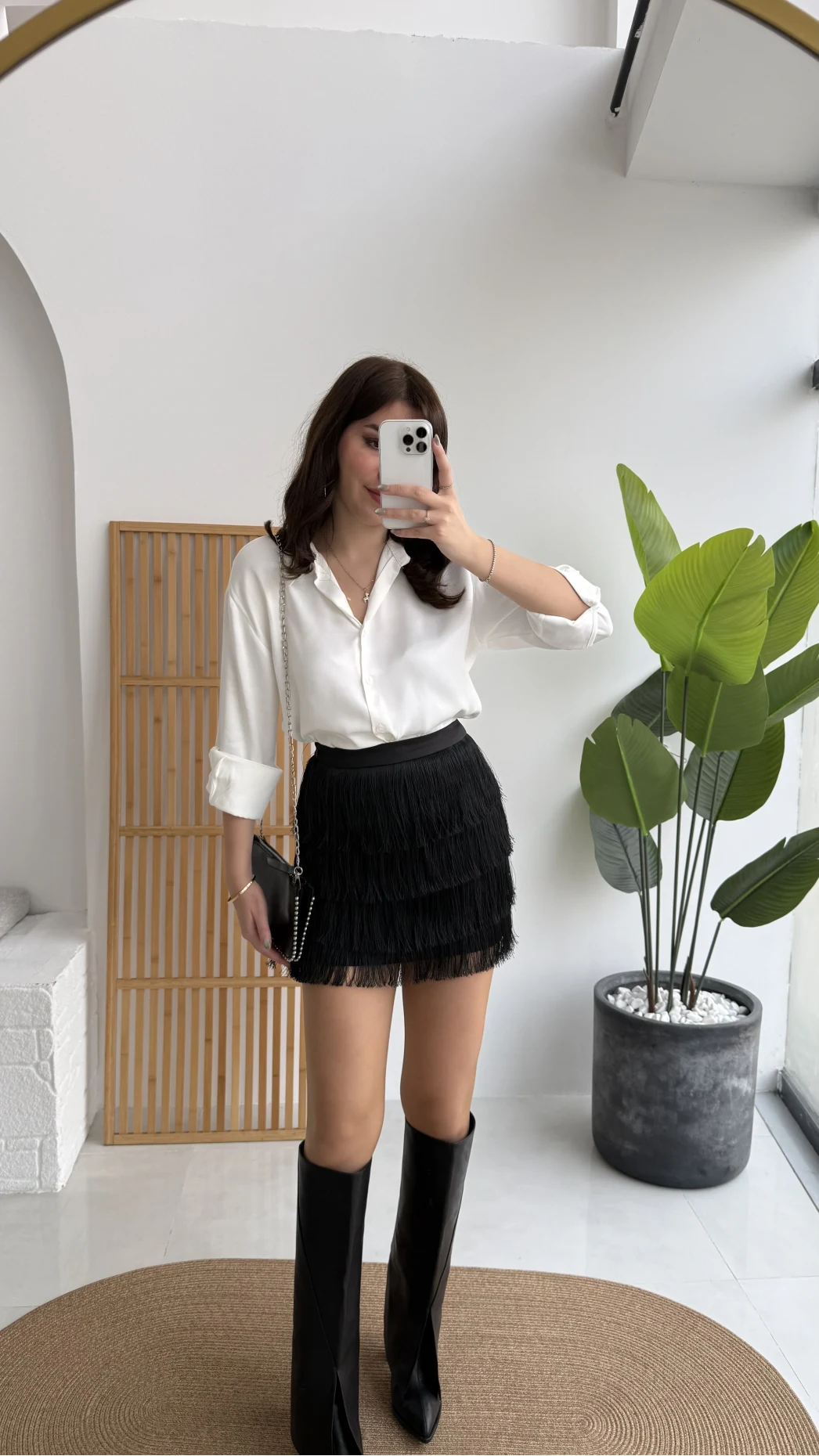 Louis Püsküllü Saten Etek - Siyah - Kod: 3363