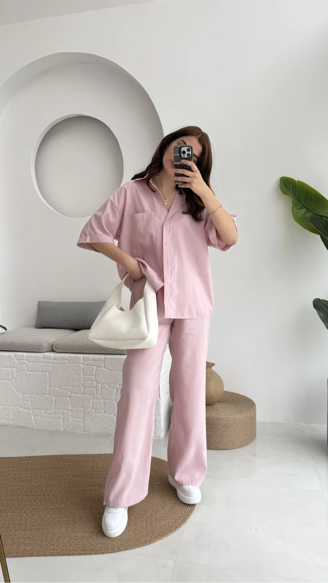 Love Gömlek Pantolon Takım Pembe