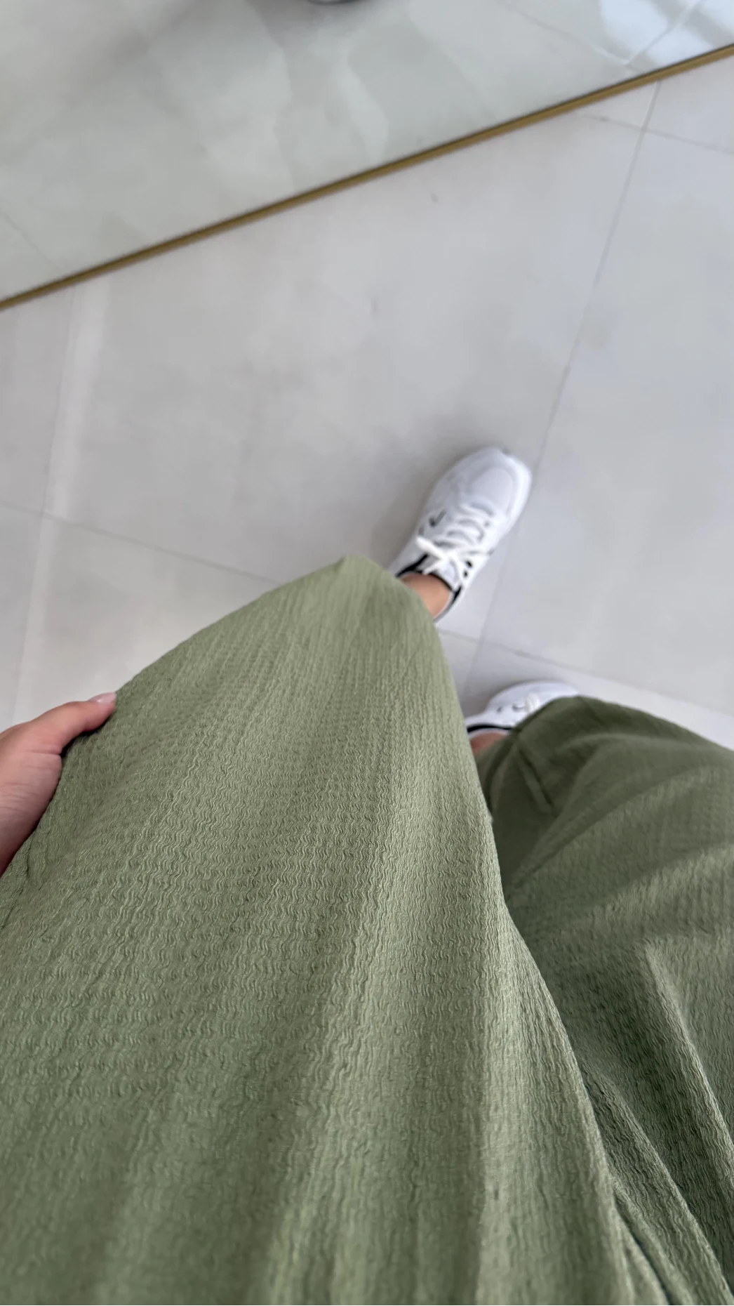 Lowa Bürümcük Şalvar Pantolon - Çağla Yeşili - 4022