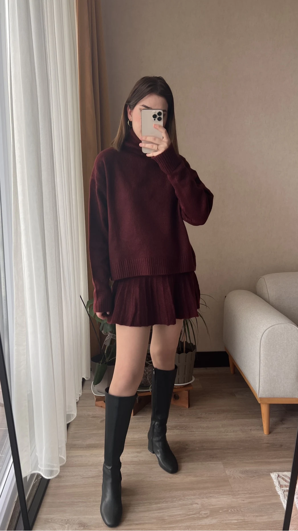 Lowe Bordo Triko Kazak Etek Takım