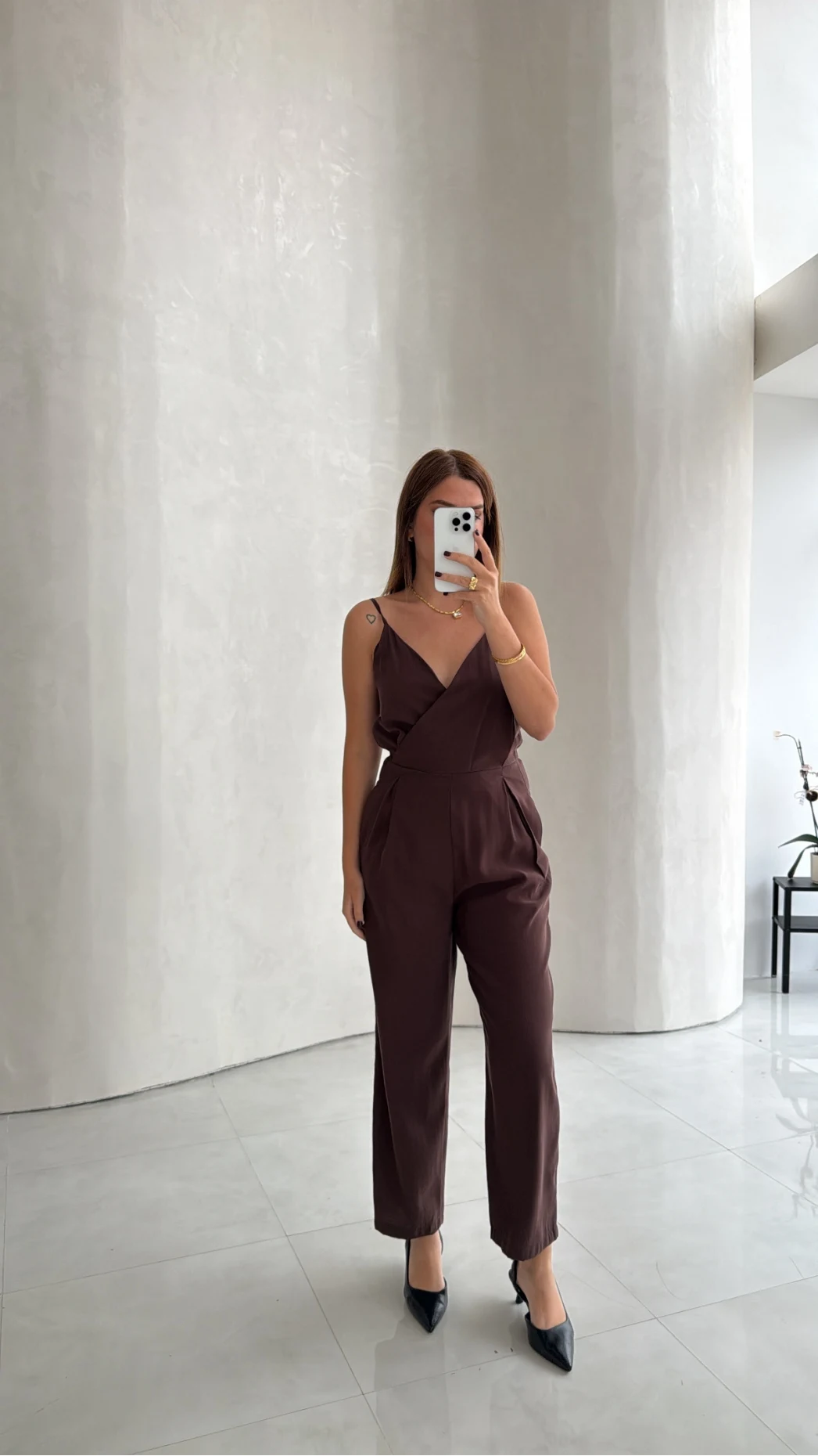 Luena Beli Lastikli Askılı Tulum - Kahve - Kod: 580976