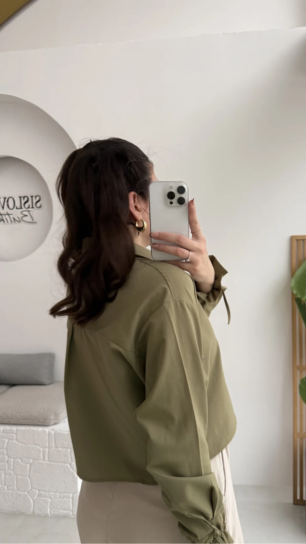 Luna Bağlama Detay Gömlek - Çağla Yeşili - Kod: 2022