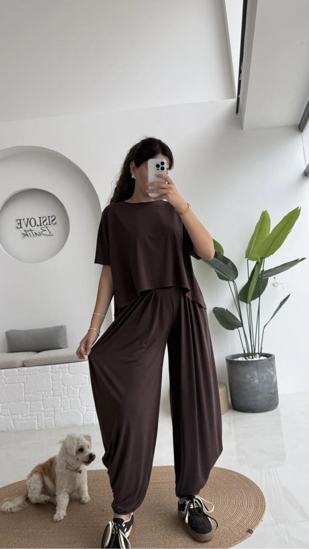 Lupin T-shirt Pantolon Takım - Koyu Kahve - 51149