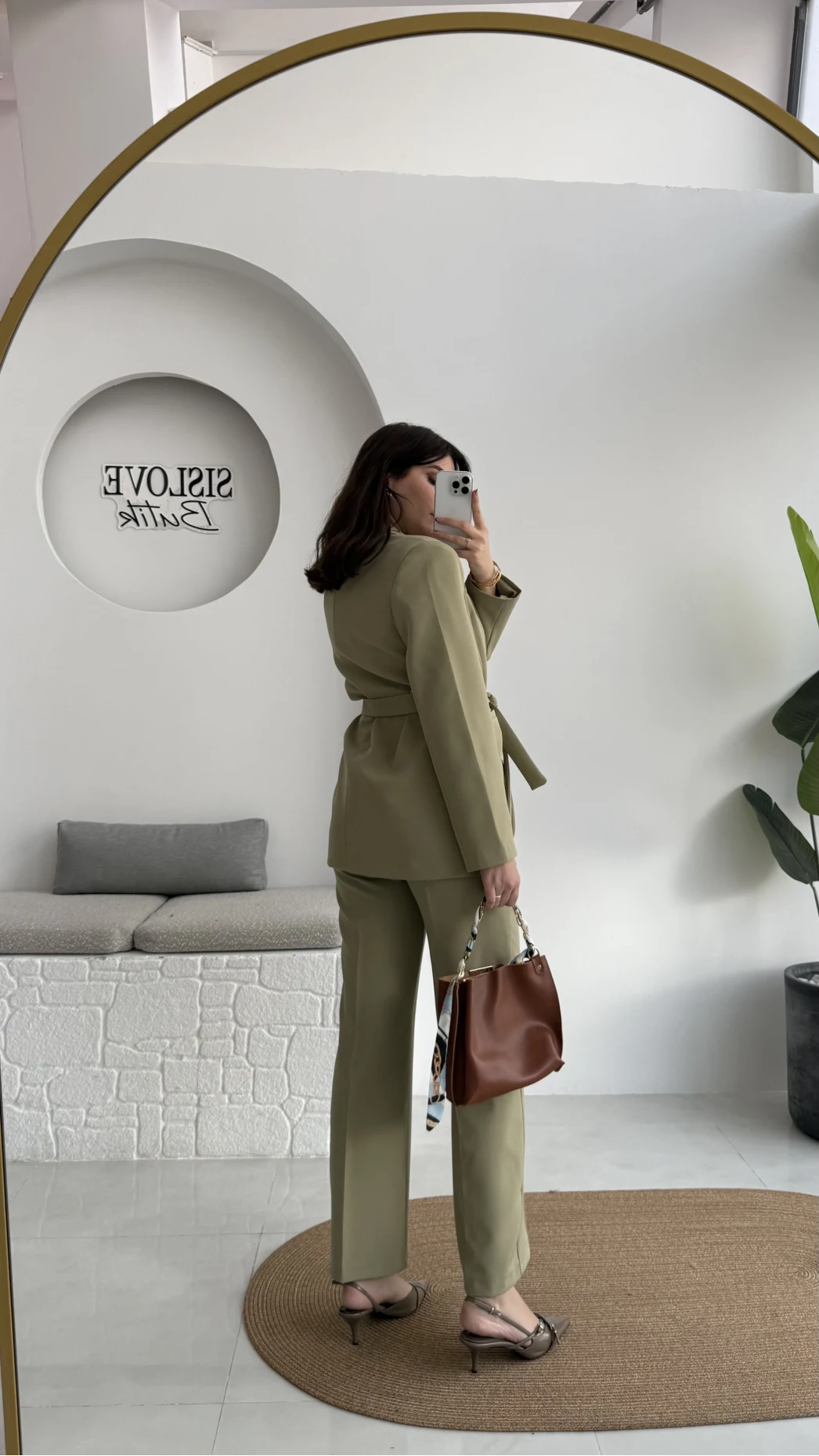 Lynell Önden Bağlamalı Ceket Pantolon Takım - Mint - Kod: 8065