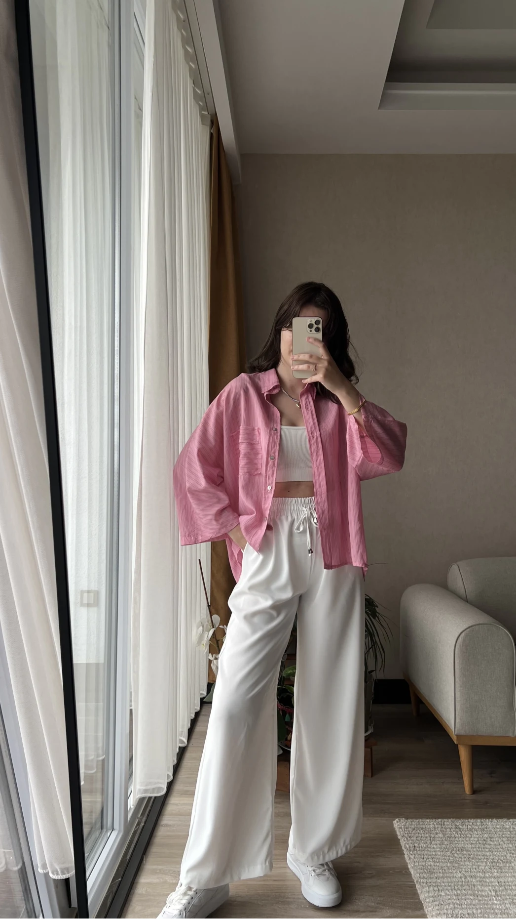 Mabel Kesil Yaka SOFT PEMBE Gömlek