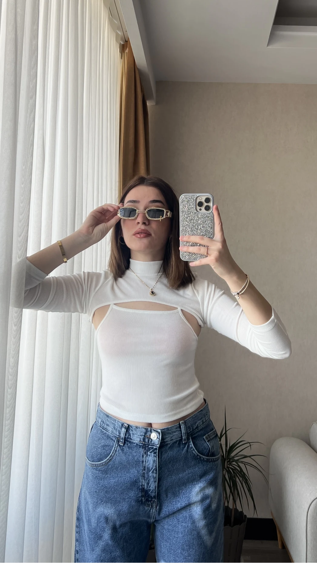 Maddy Beyaz Birleşik Bluz