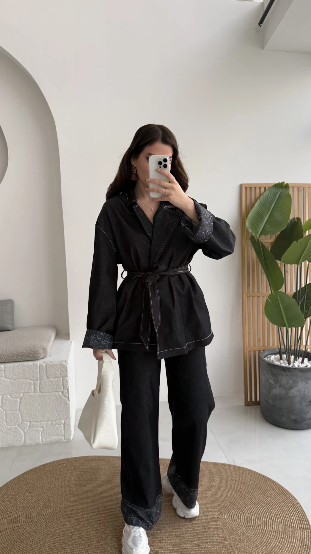 Maeve Kol Detay Kuşaklı Takım - Denim Mavisi - Kod: 8921