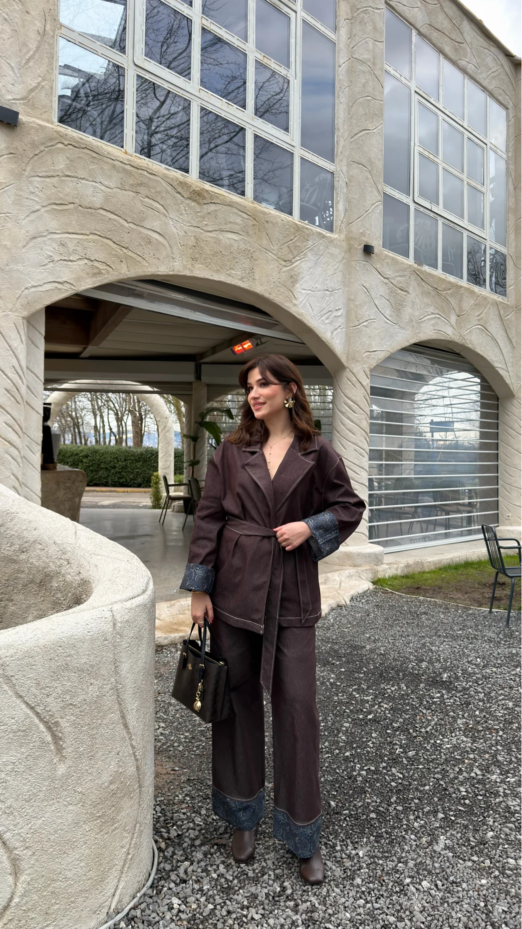 Maeve Kol Detay Kuşaklı Takım - Mürdüm - Kod: 8921