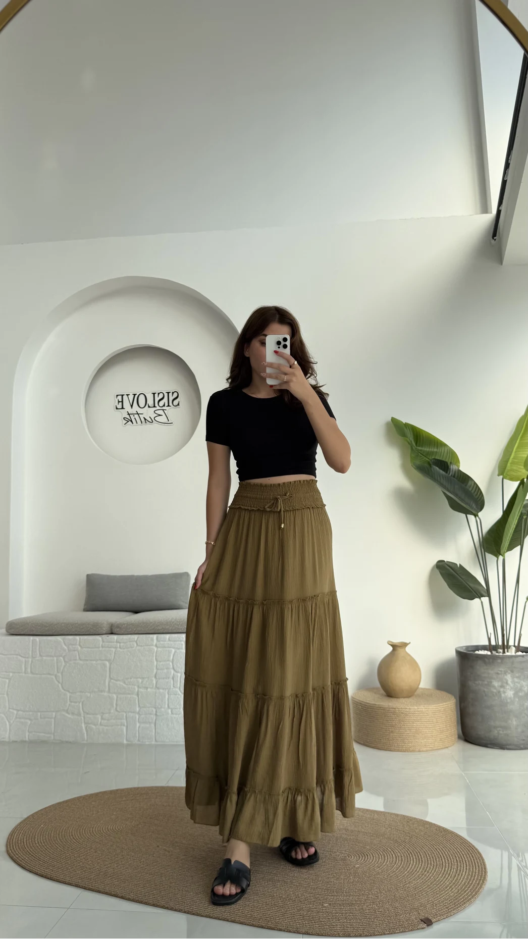 Magnolia Gipeli Parçalı Etek - Yeşil - 3295