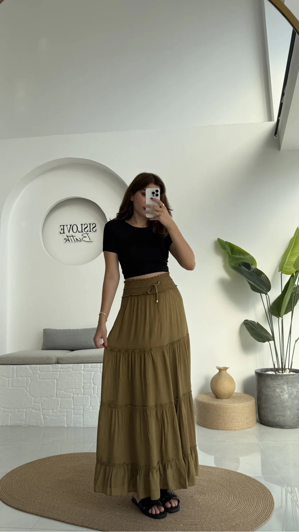 Magnolia Gipeli Parçalı Etek - Yeşil - 3295