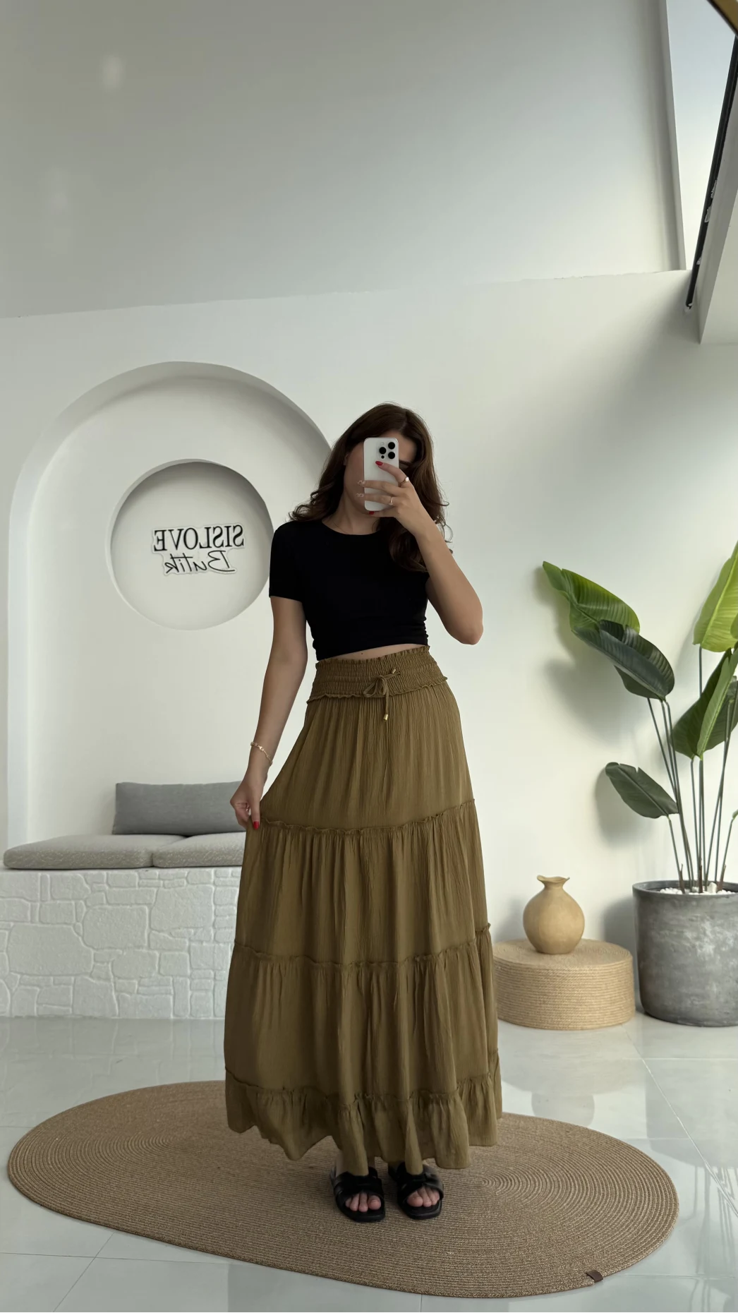 Magnolia Gipeli Parçalı Etek - Yeşil - 3295