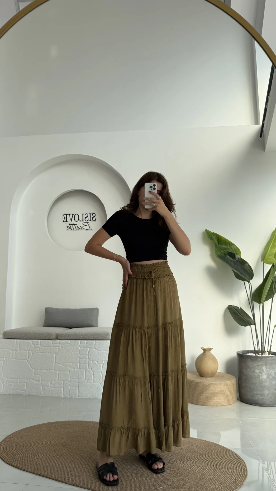 Magnolia Gipeli Parçalı Etek - Yeşil - 3295