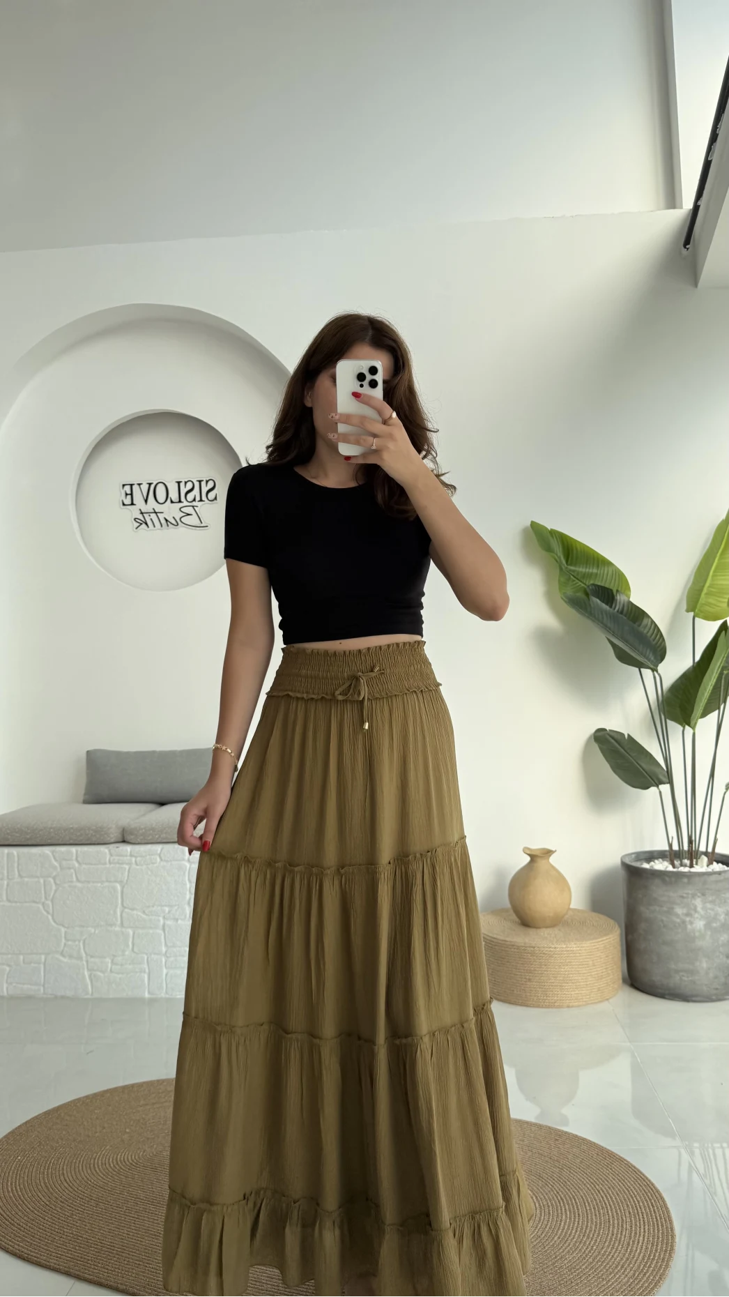 Magnolia Gipeli Parçalı Etek - Yeşil - 3295