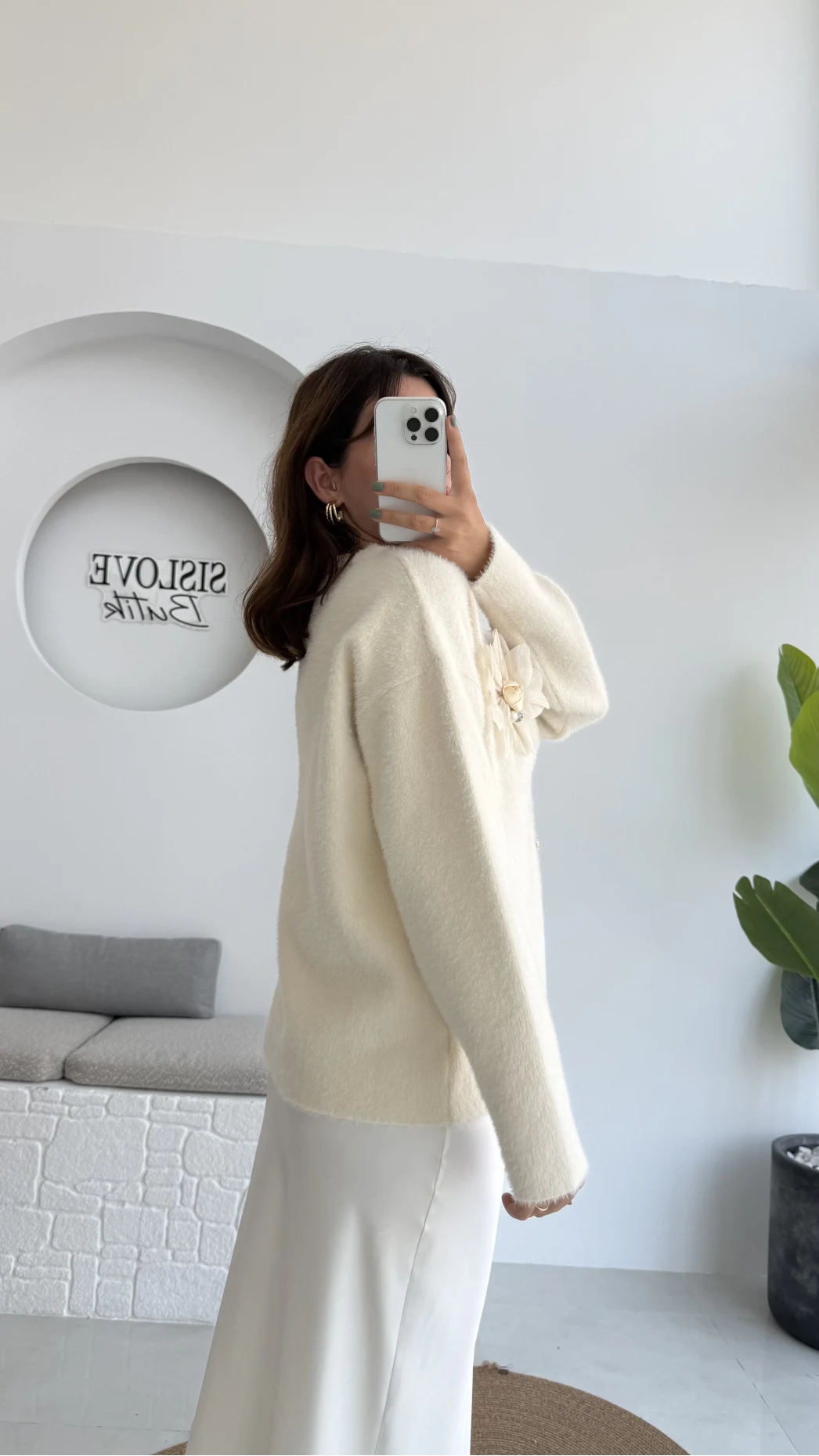 Mandy Çiçek Detay Hırka - Ekru - Kod: 25301