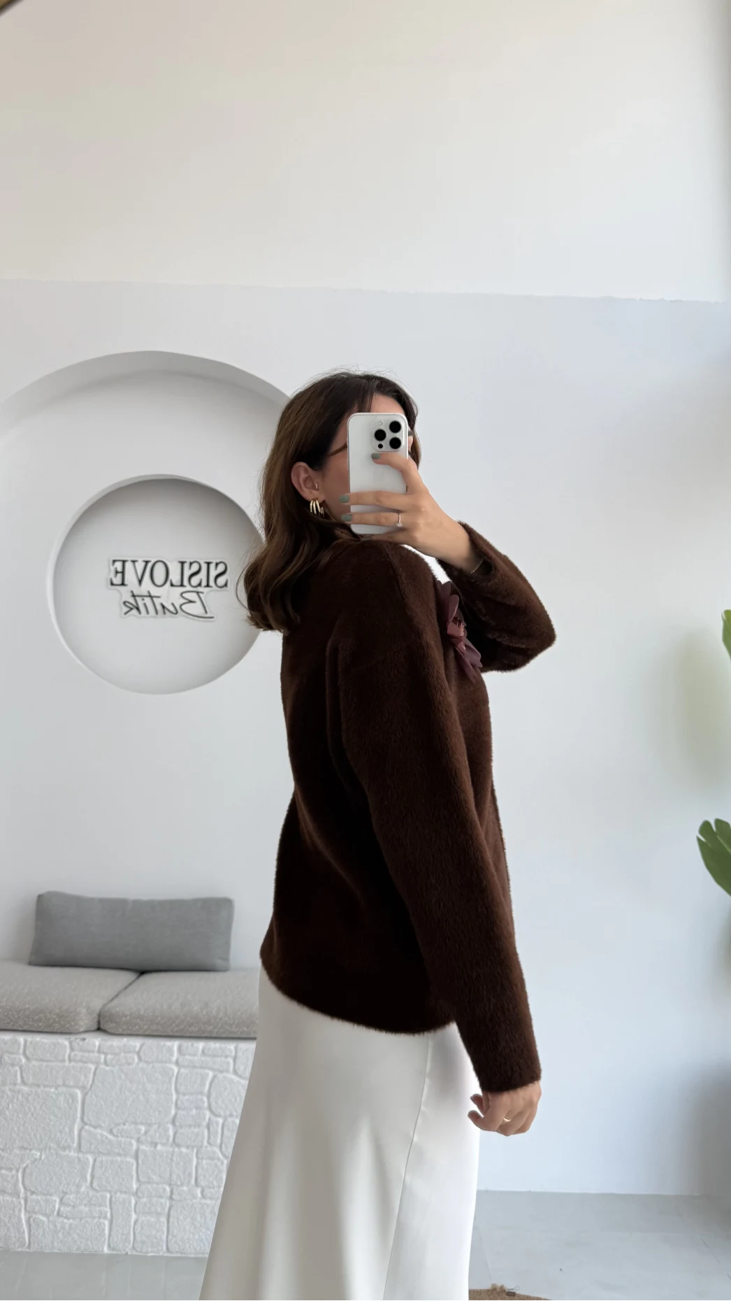 Mandy Çiçek Detay Hırka - Kahverengi - Kod: 25301