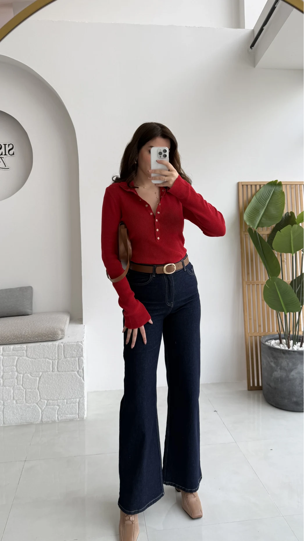 Mang Lacivert Yüksek Bel Denim Jean Pantolon