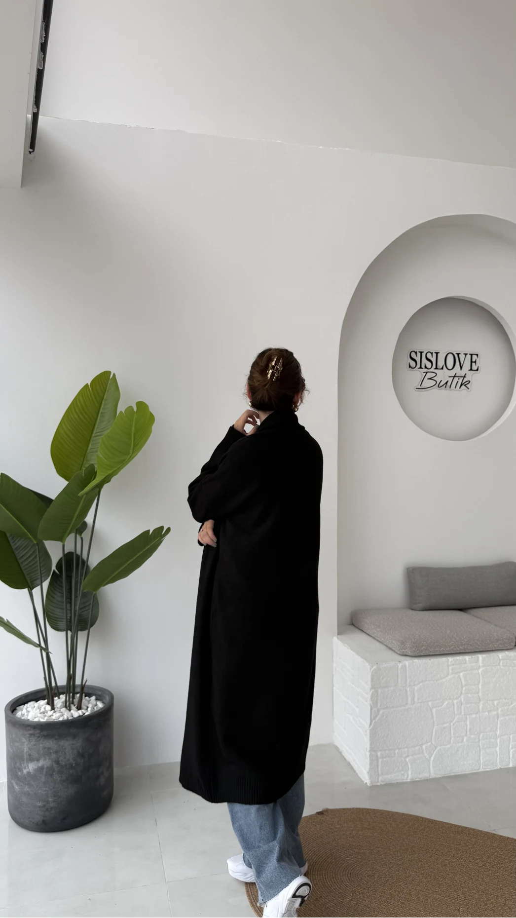 Manon Uzun Triko Hırka - Siyah - Kod: 25504