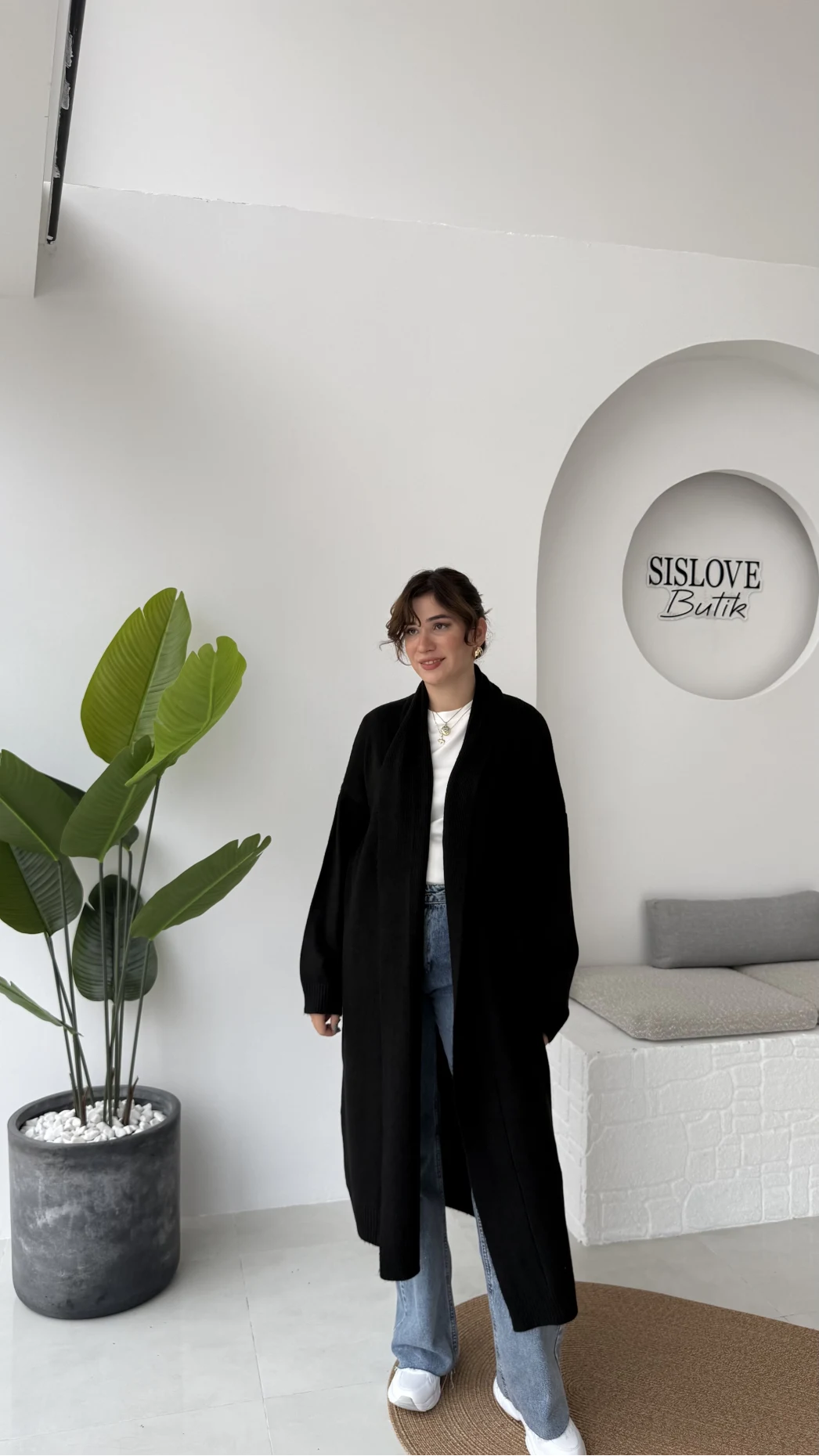 Manon Uzun Triko Hırka - Siyah - Kod: 25504