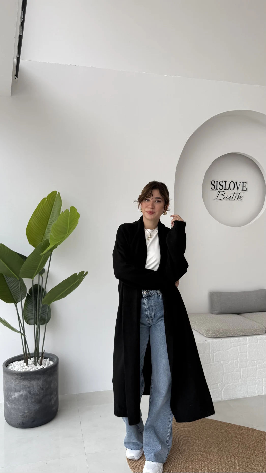 Manon Uzun Triko Hırka - Siyah - Kod: 25504