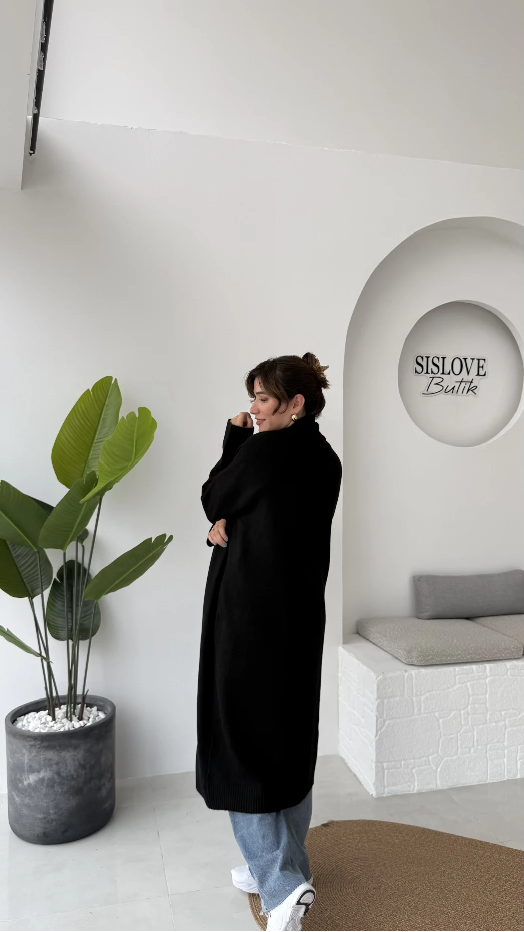 Manon Uzun Triko Hırka - Siyah - Kod: 25504