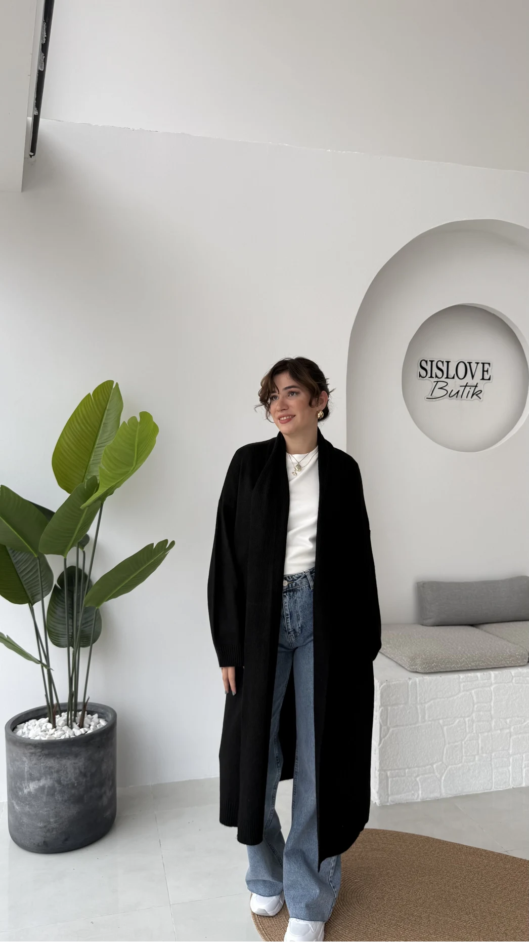 Manon Uzun Triko Hırka - Siyah - Kod: 25504