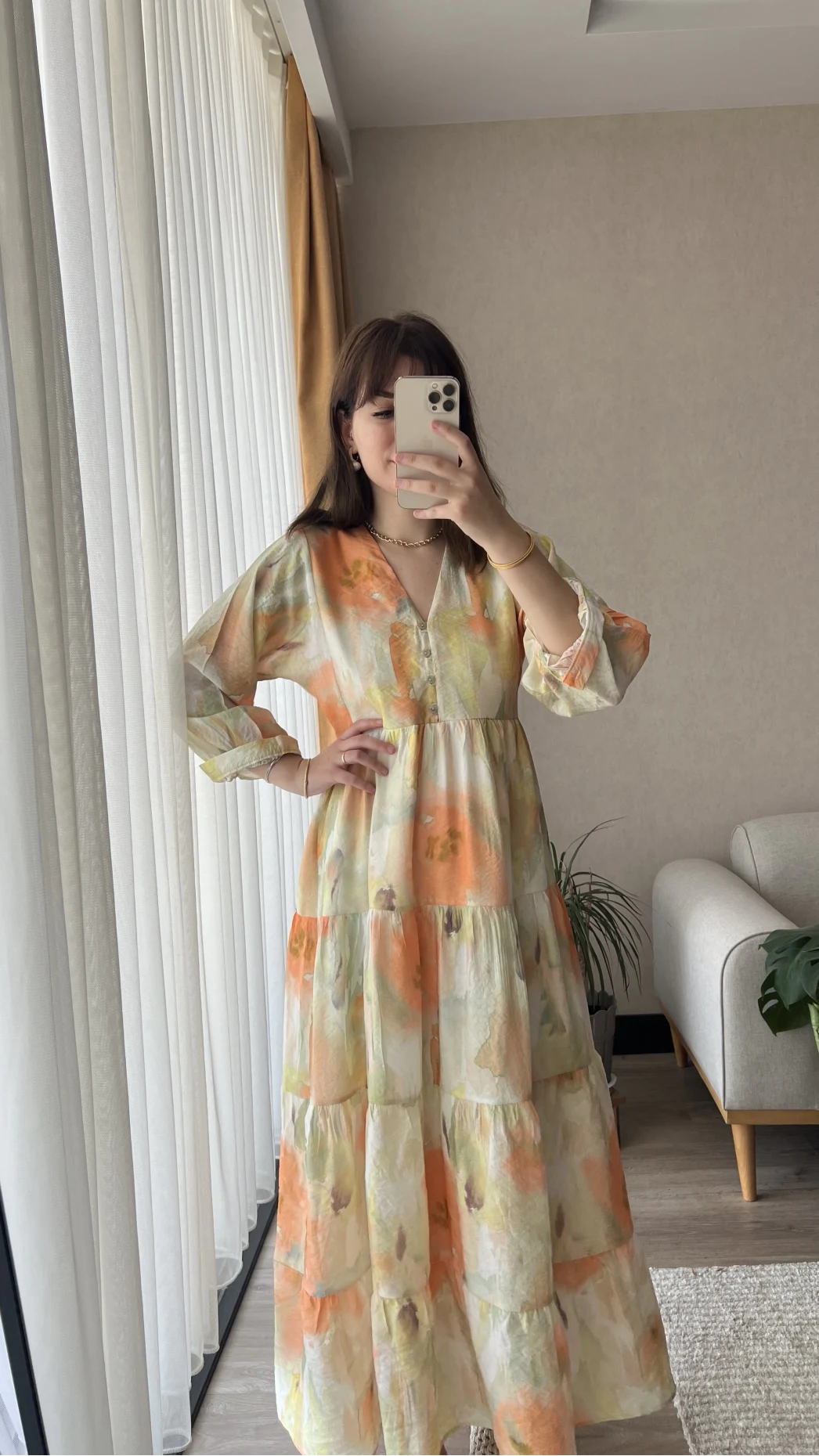 Maria Turuncu Elbise