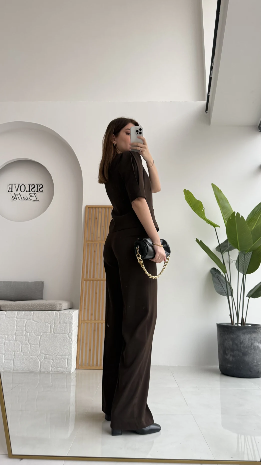 Maribel Düğme Detaylı Yelek Takım - Acı Kahve - Kod: 8809