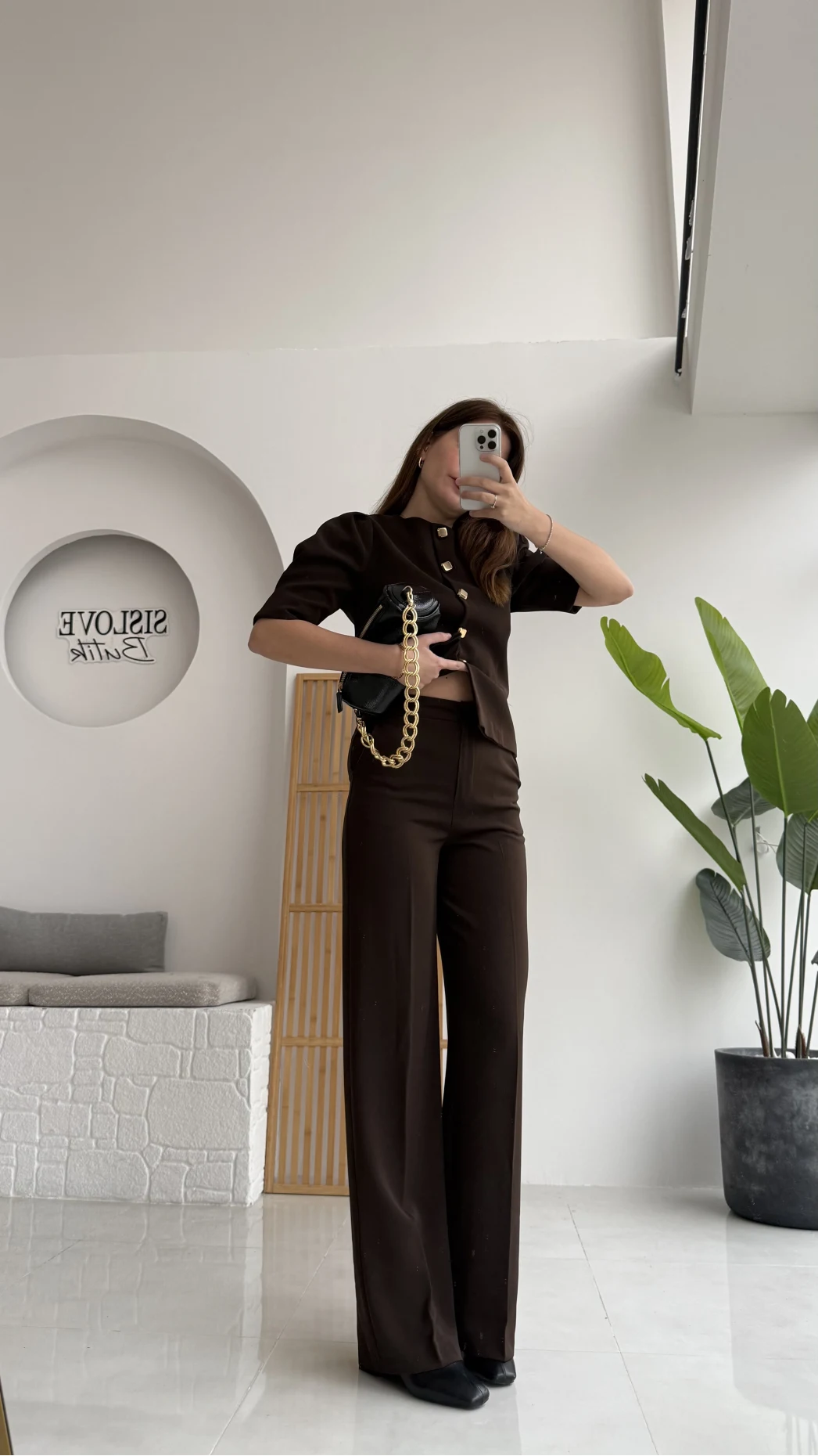 Maribel Düğme Detaylı Yelek Takım - Acı Kahve - Kod: 8809