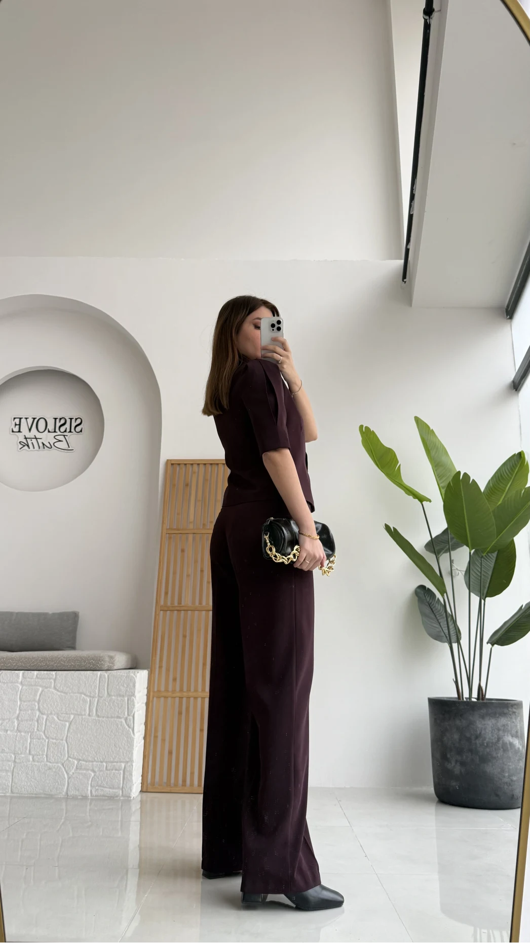 Maribel Düğme Detaylı Yelek Takım - Bordo - Kod: 8809