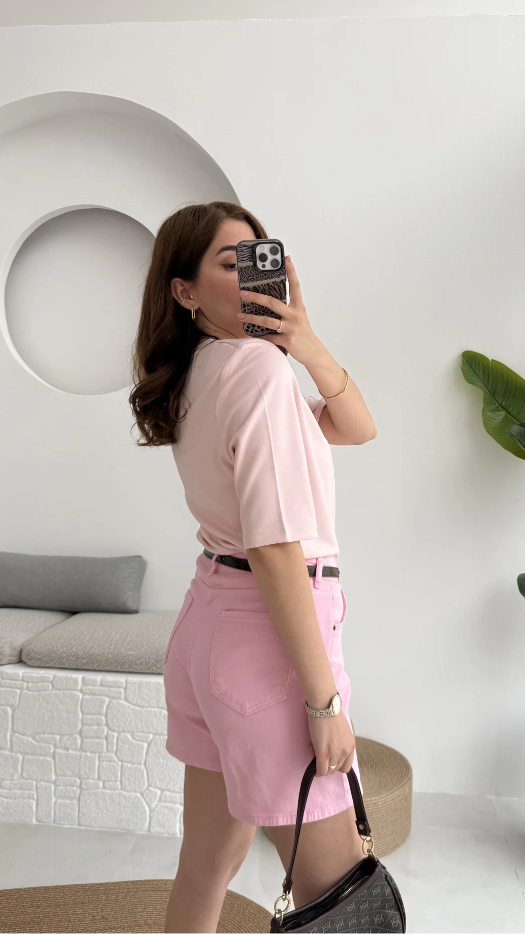 Massi Etiketli Premium Vatkalı T-Shirt Pembe