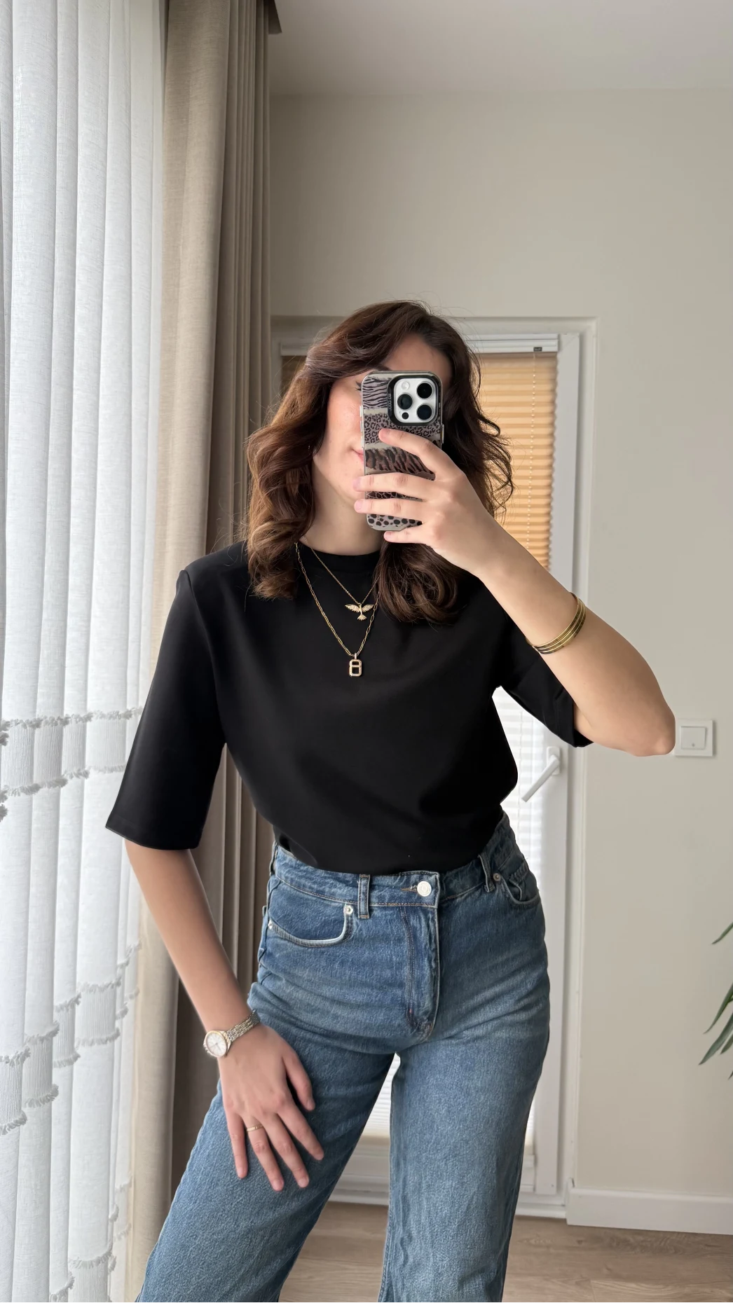 Massi Etiketli Premium Vatkalı T-Shirt Siyah