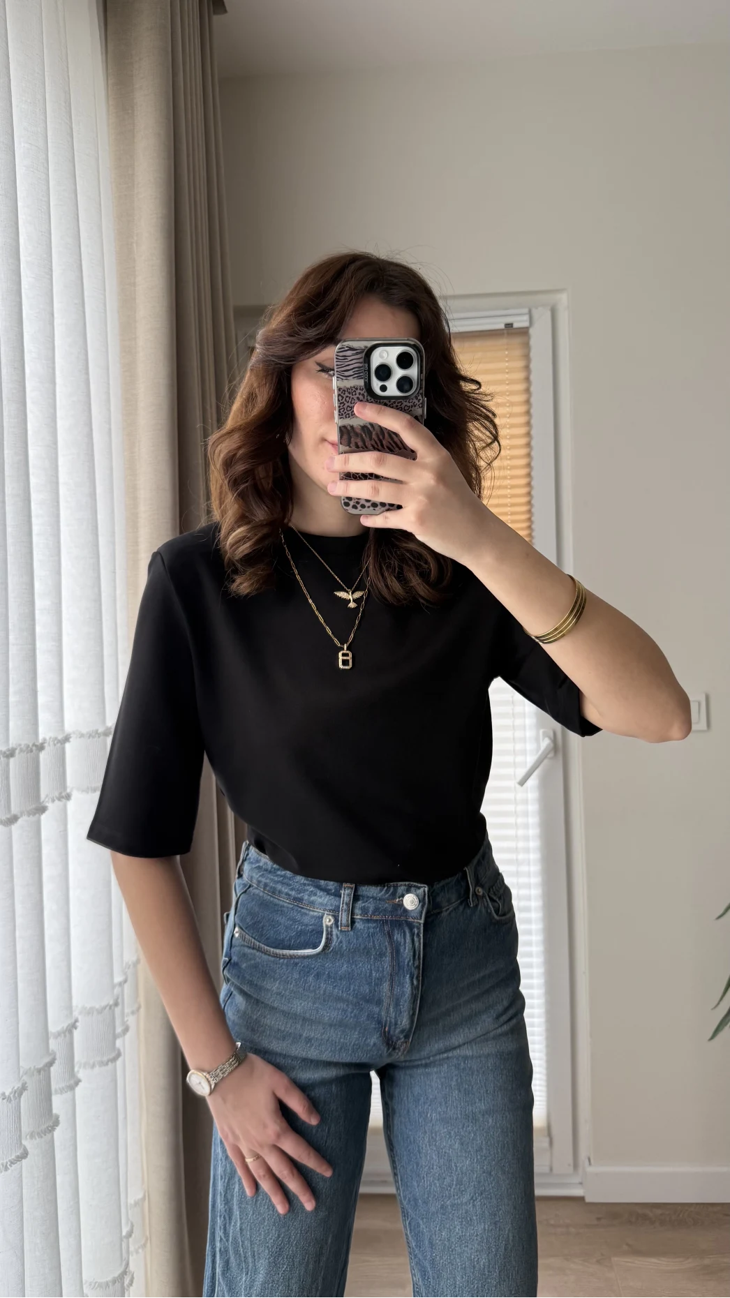 Massi Etiketli Premium Vatkalı T-Shirt Siyah