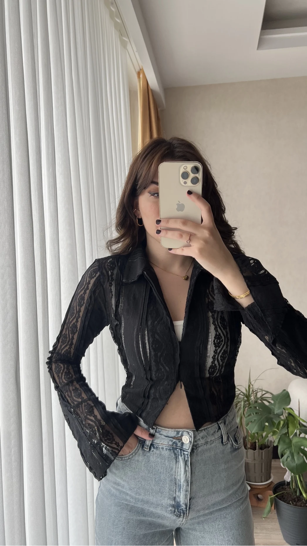 Matmazel Dantel Fermuarlı Bluz