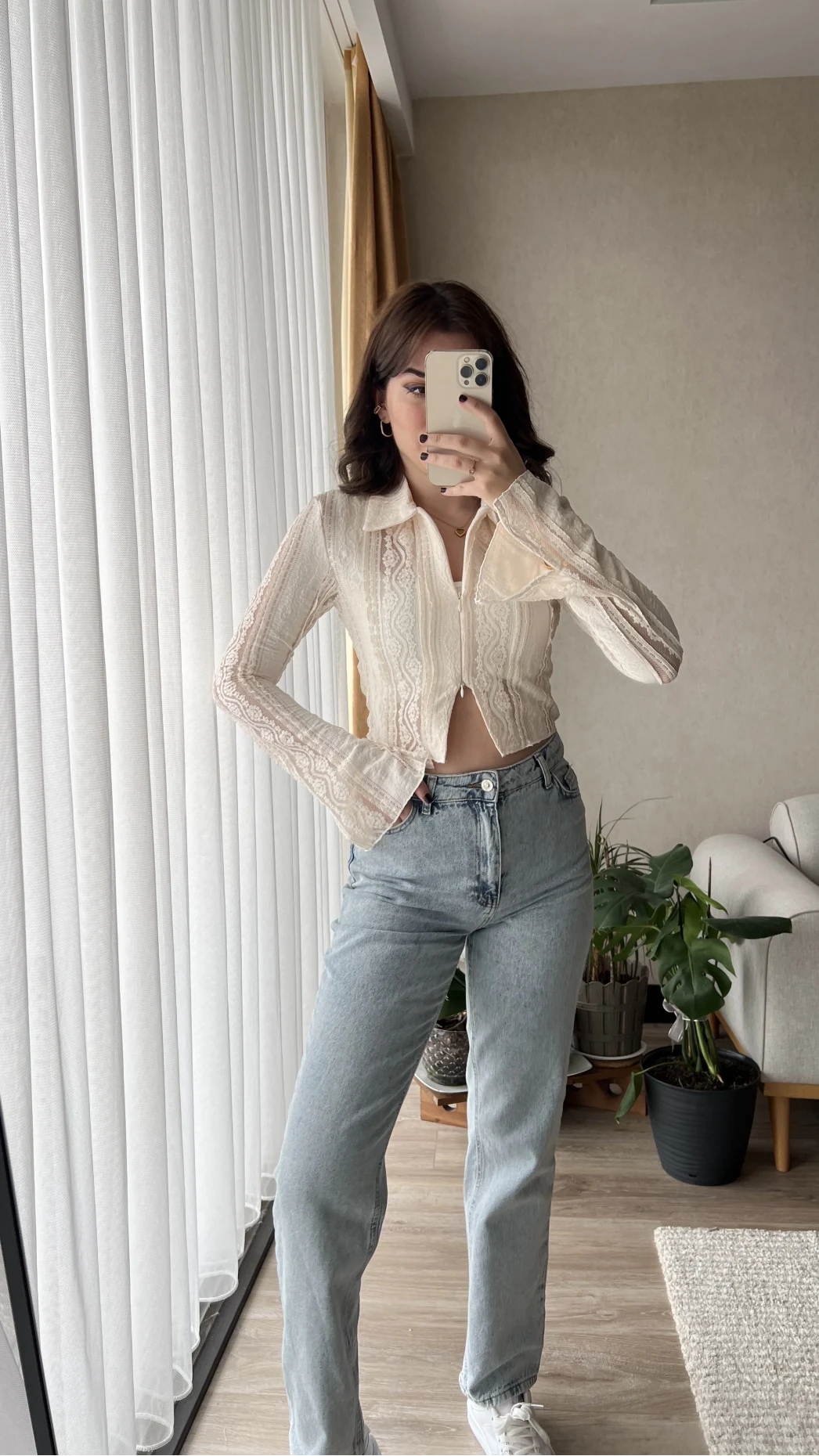 Matmazel Dantel Fermuarlı Bluz