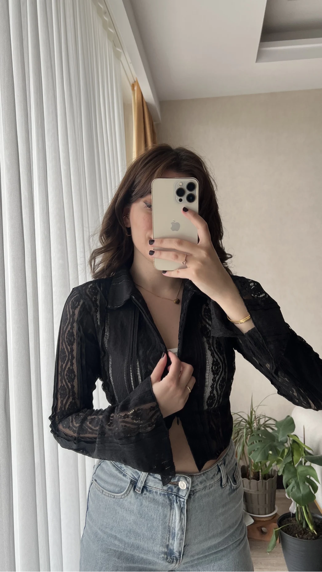 Matmazel Dantel Fermuarlı Bluz