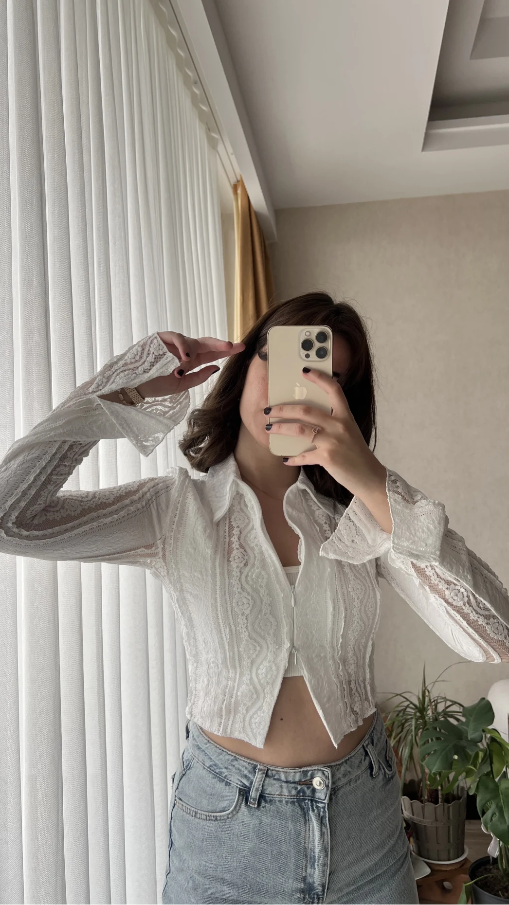 Matmazel Dantel Fermuarlı Bluz