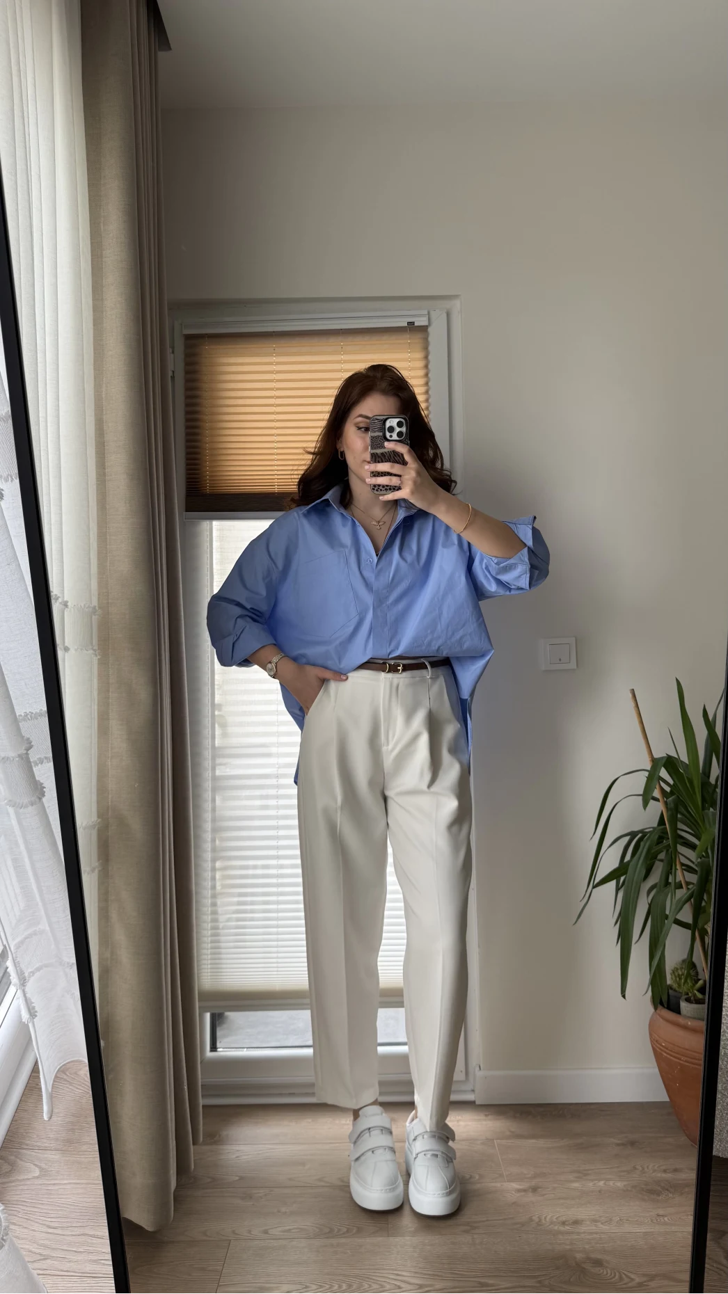 Mavi Oversize Gömlek