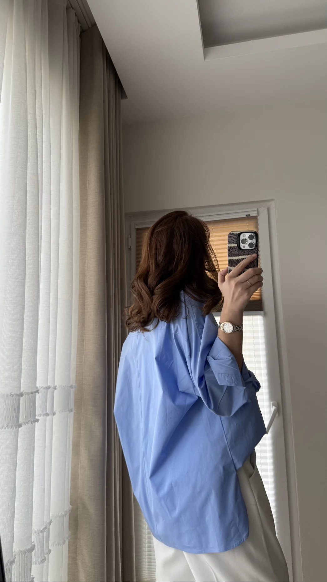 Mavi Oversize Gömlek