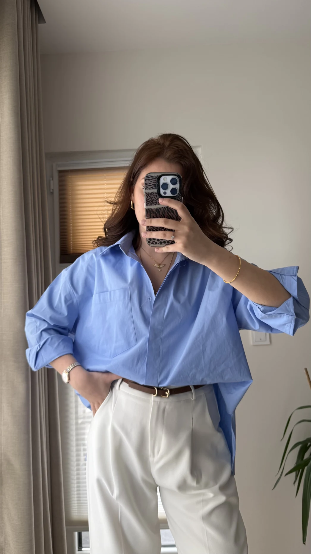 Mavi Oversize Gömlek