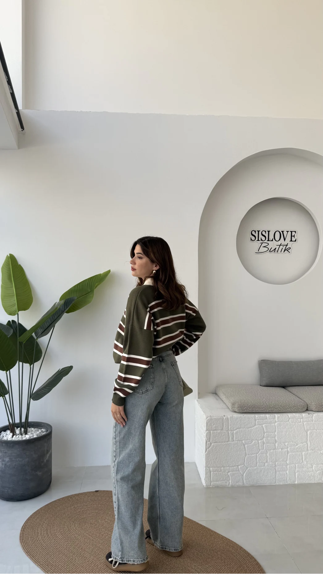 Mavi Yüksek Bel Denim Jean Pantolon - Kod: 1008