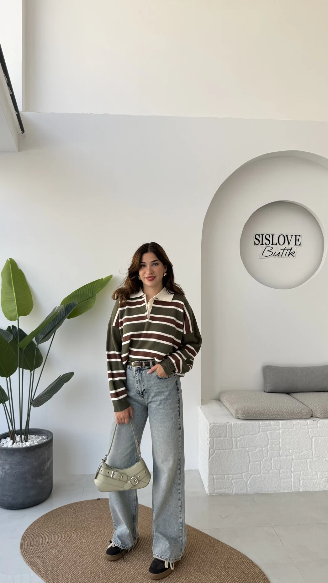 Mavi Yüksek Bel Denim Jean Pantolon - Kod: 1008