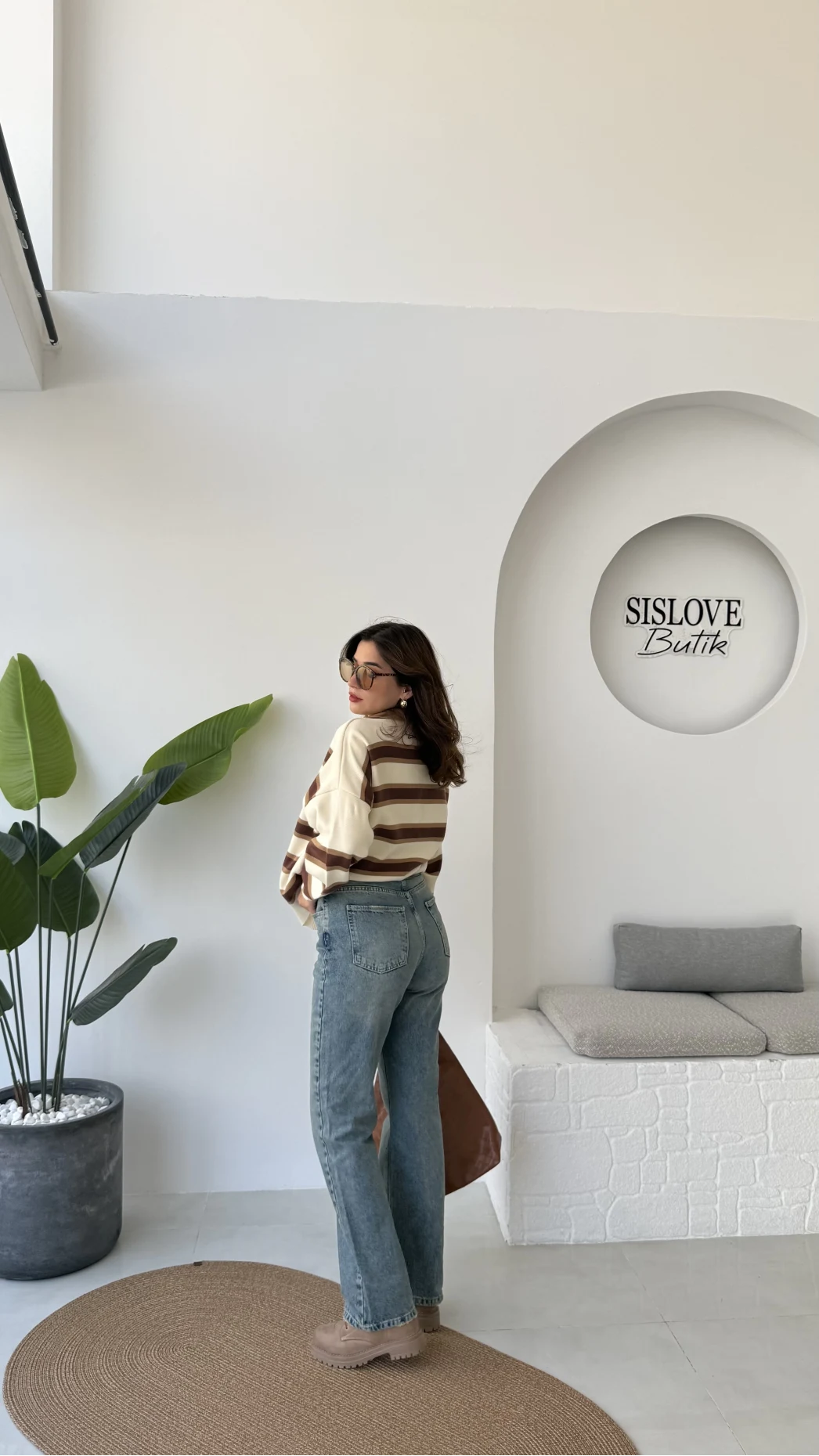 Mavi Yüksek Bel Wide Leg Jean Pantolon - Kod: 992