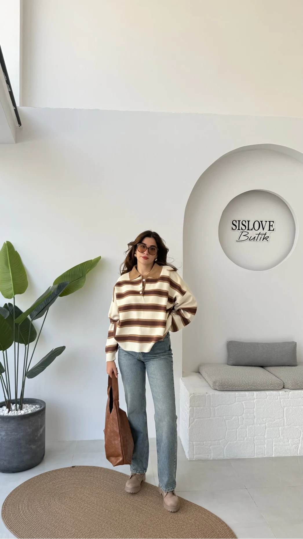 Mavi Yüksek Bel Wide Leg Jean Pantolon - Kod: 992