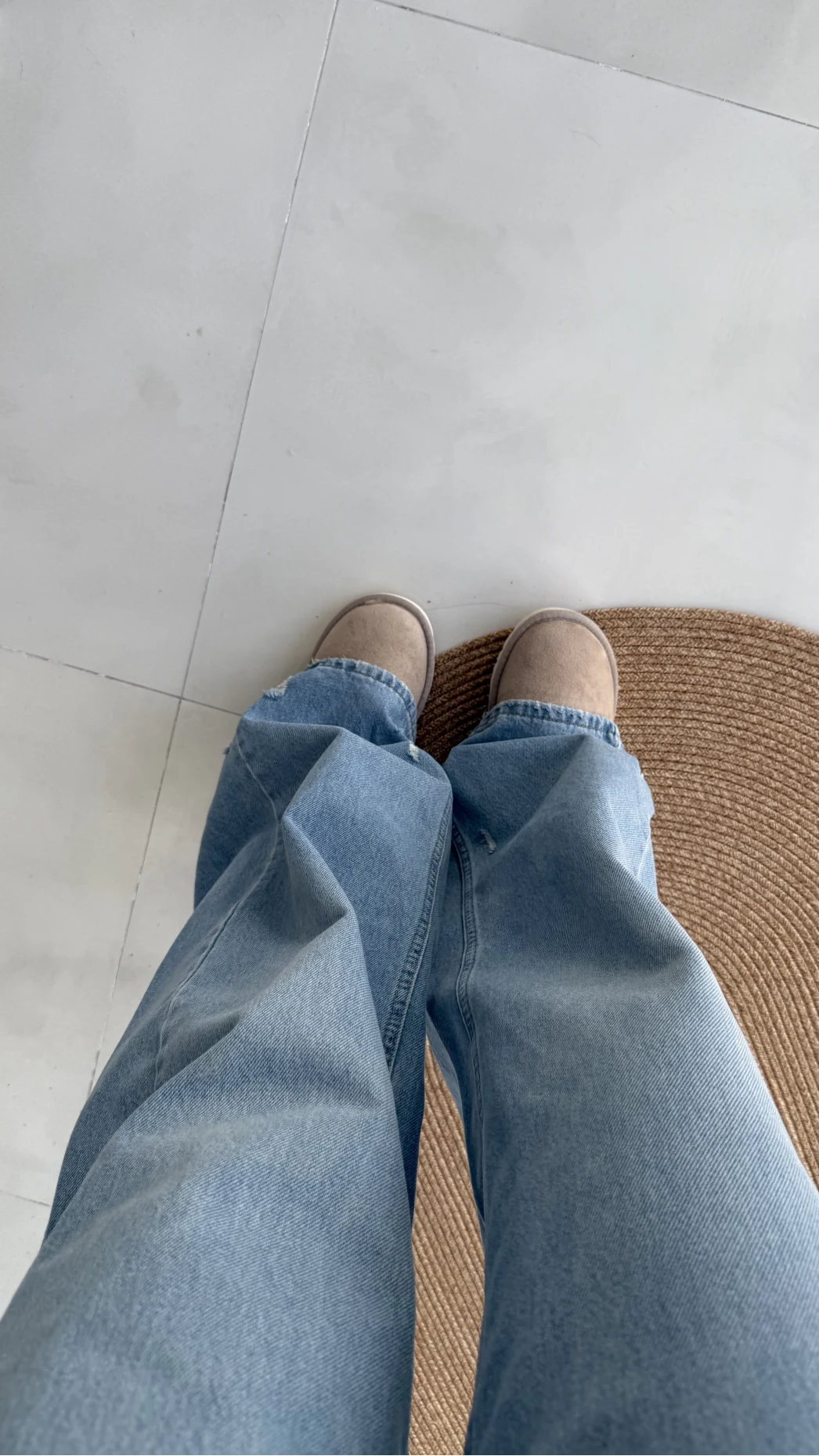 Mavi Yüksel Bel Bol Paça Denim Jean Pantolon - Kod: 864