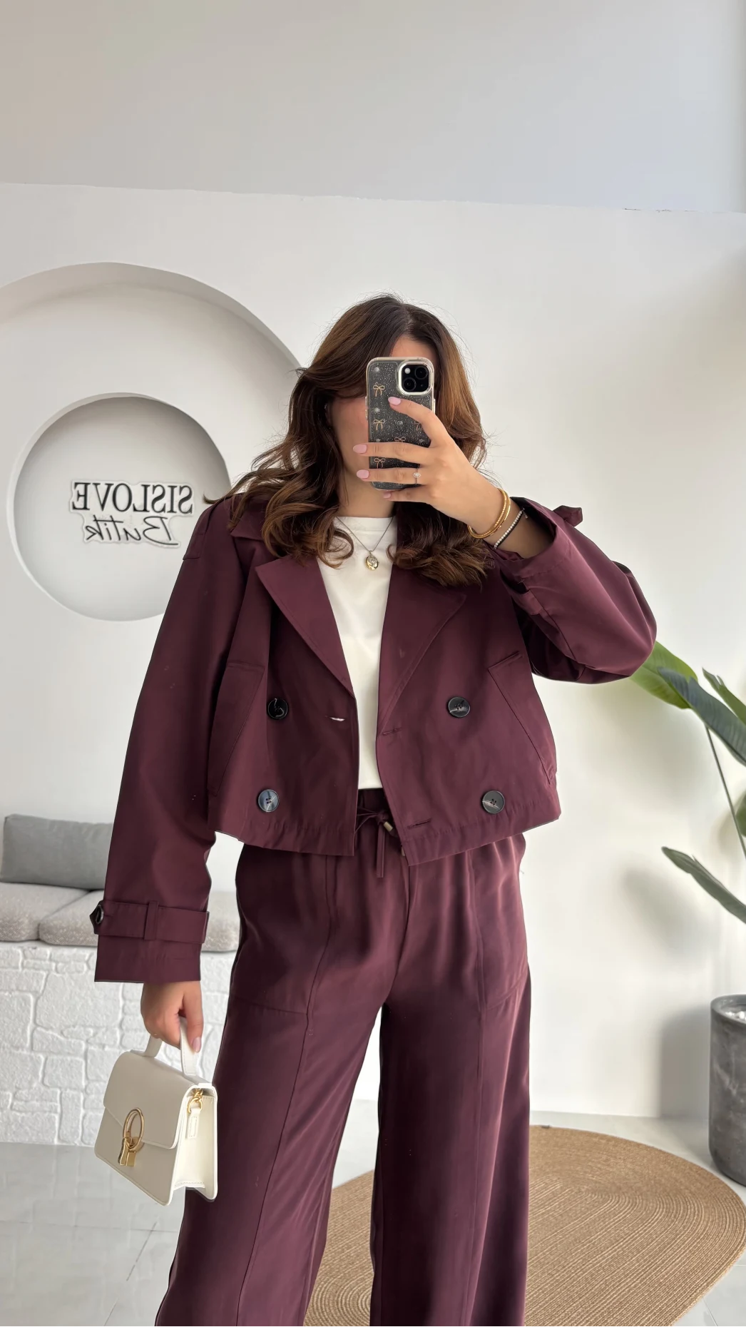 Maya Yarım Kruvaze Trençkot - Bordo - Kod: 7529