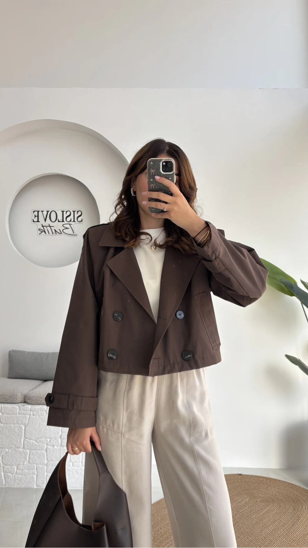 Maya Yarım Kruvaze Trençkot - Kahve - Kod: 7529