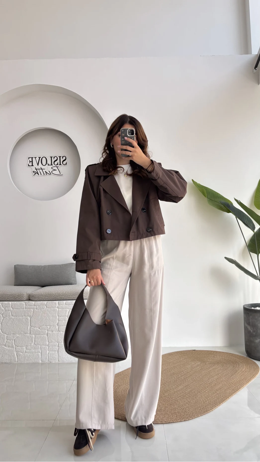 Maya Yarım Kruvaze Trençkot - Kahve - Kod: 7529