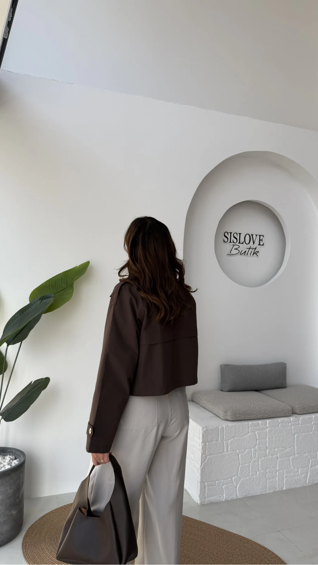 Maya Yarım Kruvaze Trençkot - Kahve - Kod: 7529